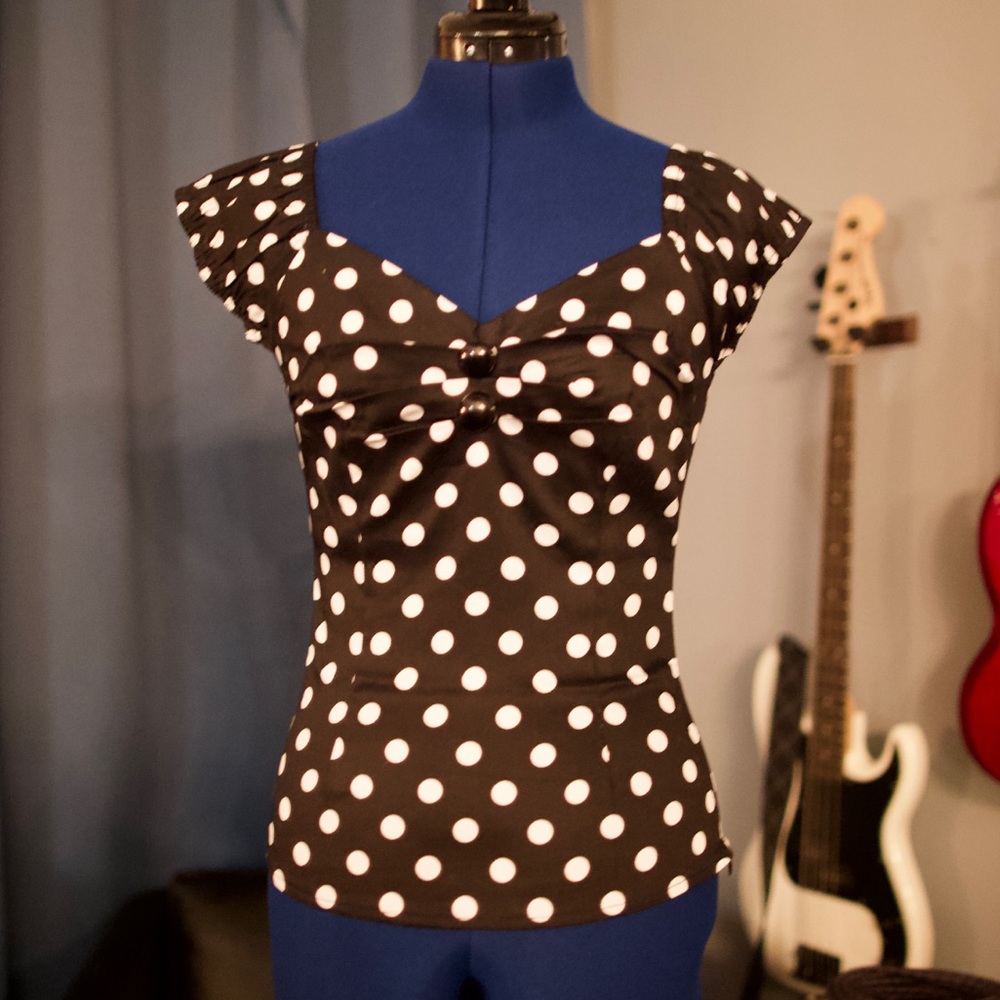 NWT! Collectif Dolores Polka Dot Top - XS
